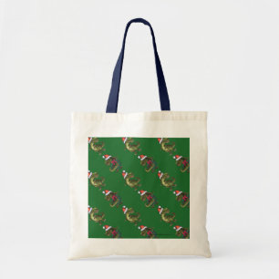 Tote Bag Heads and Tails Solive TRex Green Pattern