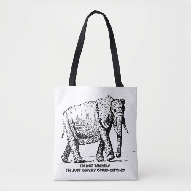 Tote Bag Heavy Cross-Hatched Elephant (Devant)