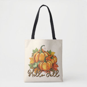 Tote Bag Hello Fall - Cosy Citrouille Patch