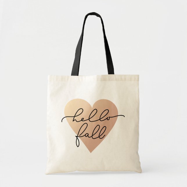 Tote Bag Hello Fall Love Heart (Devant)
