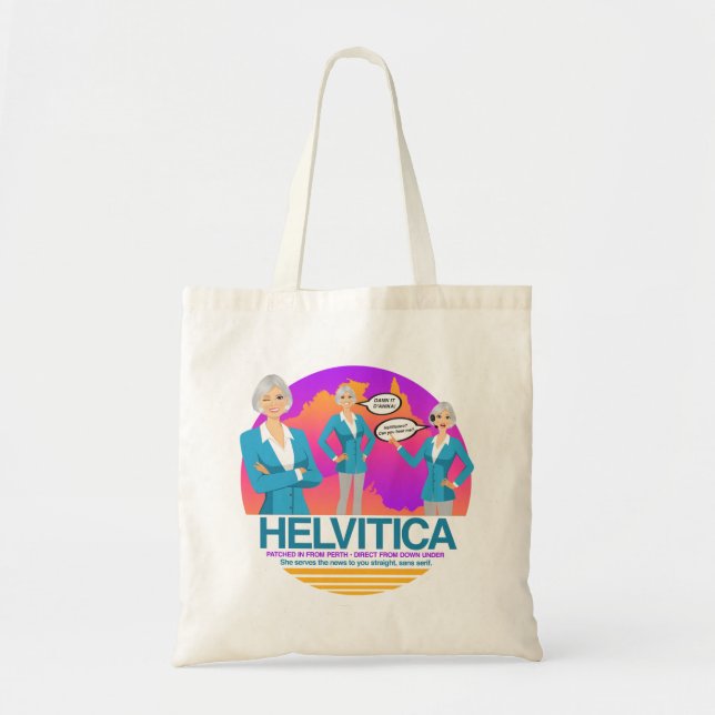 Tote Bag "HELVITICA" (écrit comme prononcé) PAR LA COLLINE (Devant)