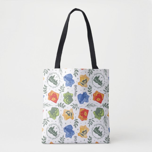 Tote Bag Hérbologie magique HOGWARTS™ Maisons Motif (Devant)