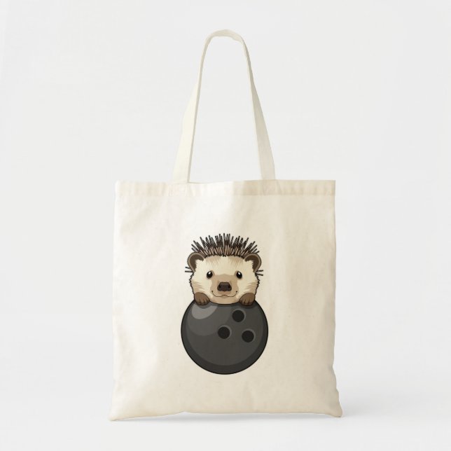 Tote Bag Hérisson à Bowling avec Bowling (Devant)