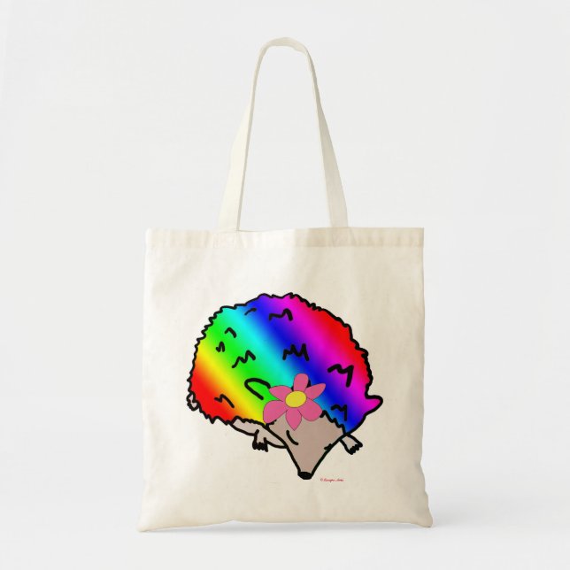Tote Bag Hérisson Hippie Hérisson Rainbow Canvas Shopper Sa (Devant)
