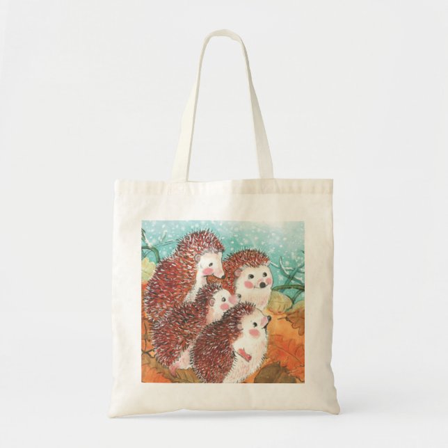 Tote Bag Hérisson s'entretenant Illustration (Devant)