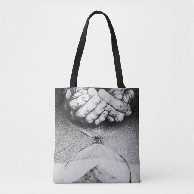 Tote Bag Heure Hébreuse mains Crayon dessin Surreal art (Devant)