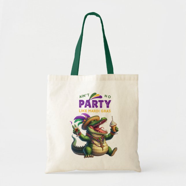 Tote Bag Heureux Mardi Gras Alligator (Devant)