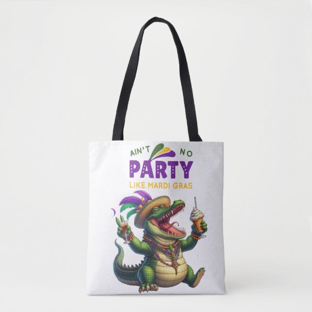 Tote Bag Heureux Mardi Gras Alligator (Devant)