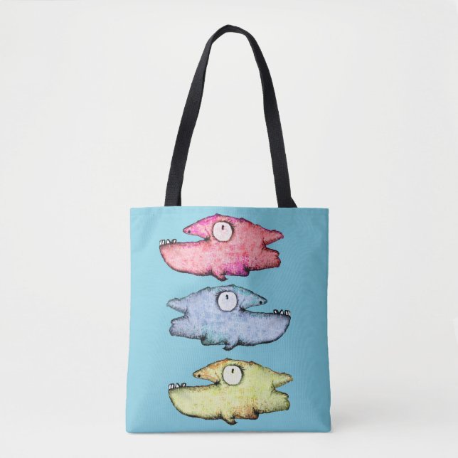 Tote Bag Heureux Poisson Coloré Aux Dents Proéminentes (Devant)