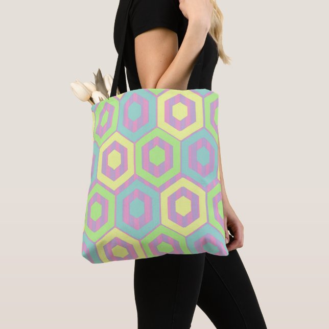 Tote Bag Hexagones de Pâques (De près)