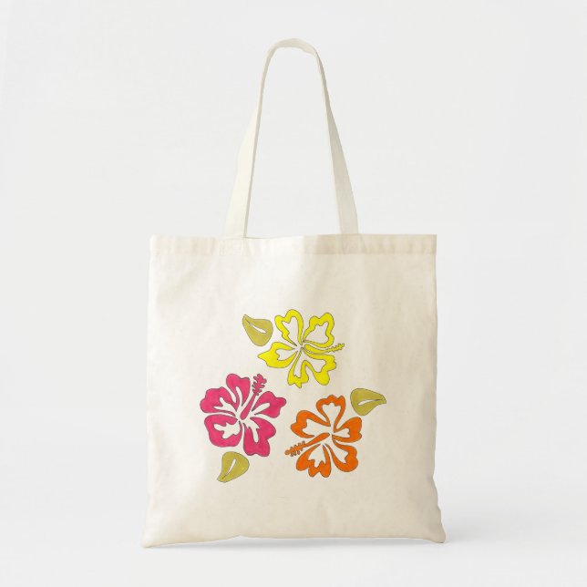 Tote Bag Hibiscus de l'île d'Hawaii tropical rose (Devant)