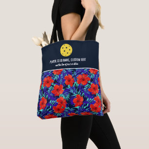 Tote Bag Hibiscus floral Imprimer Pickleball Paddle personn