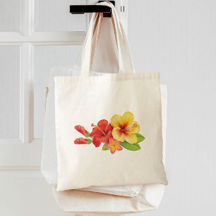Tote Bag Hibiscus Floral Tropical