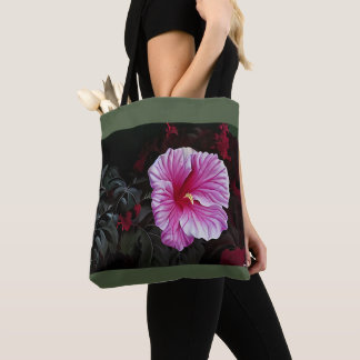 Tote Bag Hibiscus rose Fourre-tout