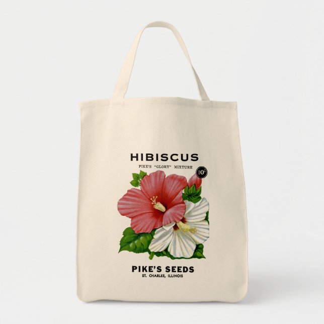 Tote Bag Hibiscus Vintage Seed Packet (Devant)