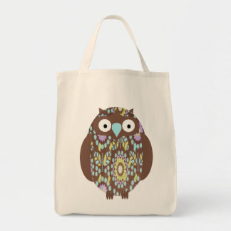 Tote Bag hibou brun