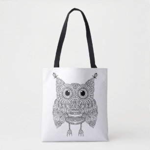 Tote Bag Hibou mignon 2 de griffonnage
