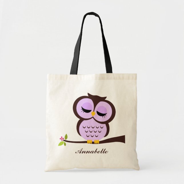 Tote Bag Hibou pourpre (Devant)