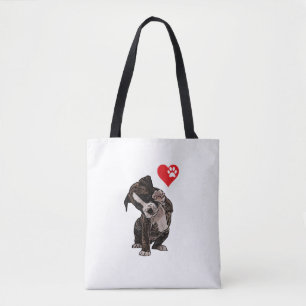 Tote Bag High Five Heart Bulldog Pup I Love Boxer Amoureux