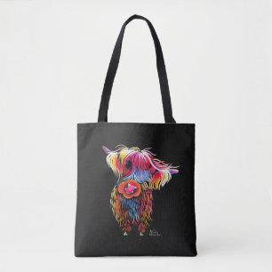 Tote Bag HiGHLaND CoW PRiNT SCoTTiSH ' BLooM ' BY SHiRLeY M
