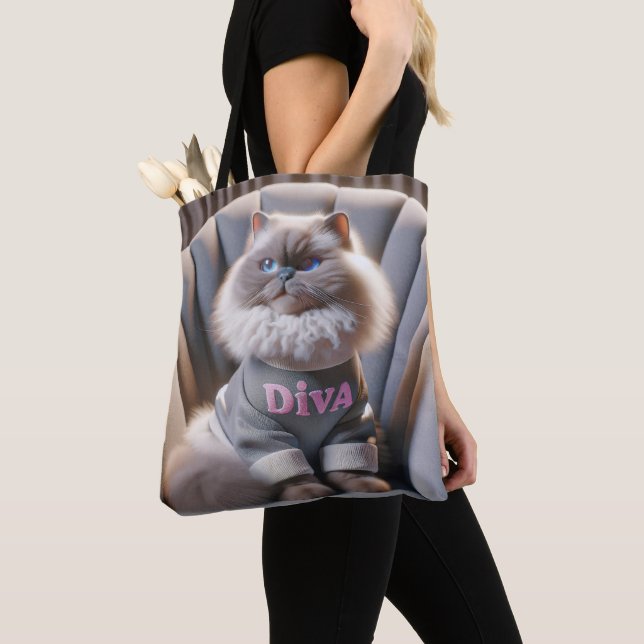 Tote Bag Himalaya Diva Chat (De près)