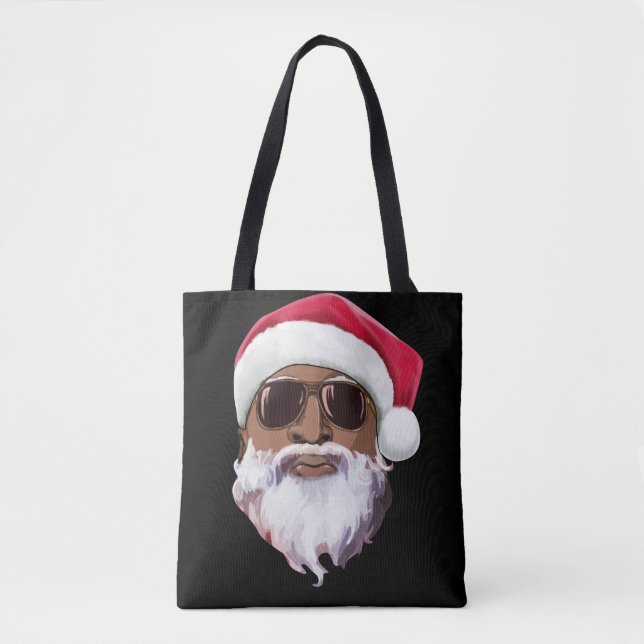 Tote Bag Hip hop noir Santa Claus nouveauté Africain Améric (Devant)