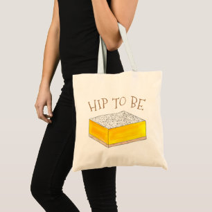 Tote Bag Hip To Be (Lemon) Carré Bar Foodie Dessert Jaune