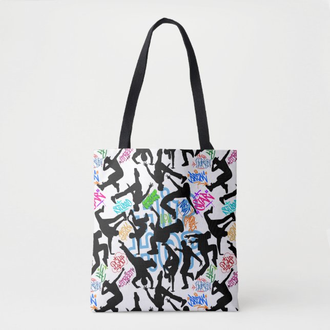 Tote Bag HipHop 50. Motif de danse (Devant)