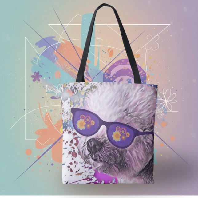 Tote Bag Hippie 'Chon the Bichon (Créateur téléchargé)