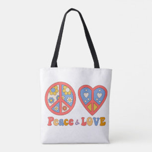 TOTE BAG HIPPIE DE PAIX ET D'AMOUR FOURRE-TOUT