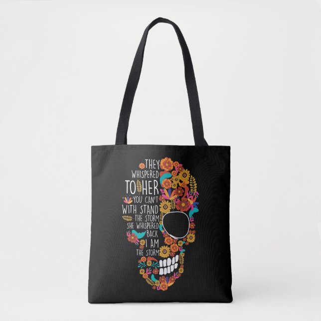 Tote Bag Hippie Maman Fleur Crâne de sucre Floral (Devant)