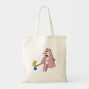 Tote Bag Hippo at hockey