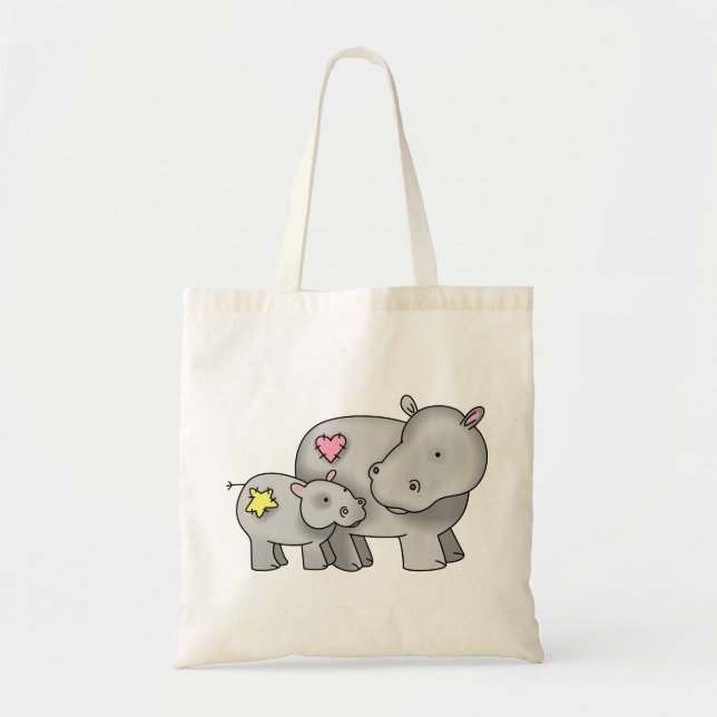 Tote Bag Hippo mère et bébé (Devant)