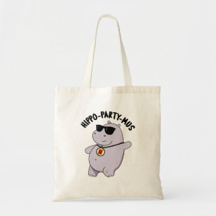 Tote Bag Hippo-party-mus Funny Animal Hippo Pun