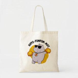 Tote Bag Hippo-pompom-mus drôle Animal Hippo Pun