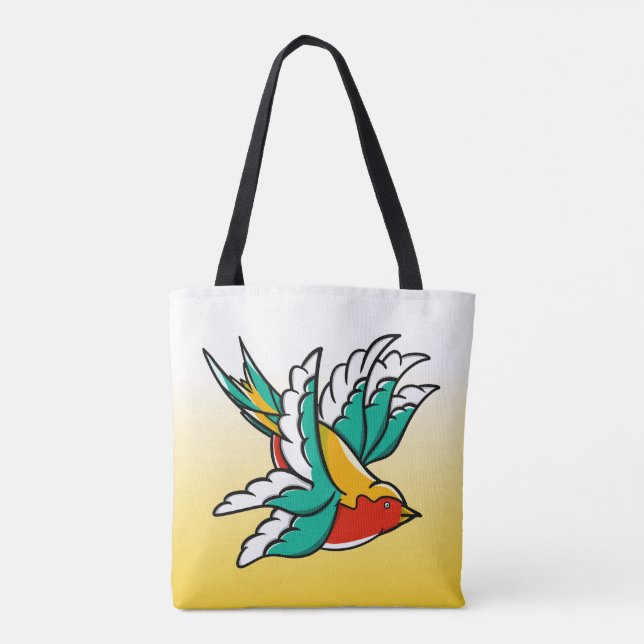 Tote Bag hirondelles inspirées du tatouage traditionnel (Dos)