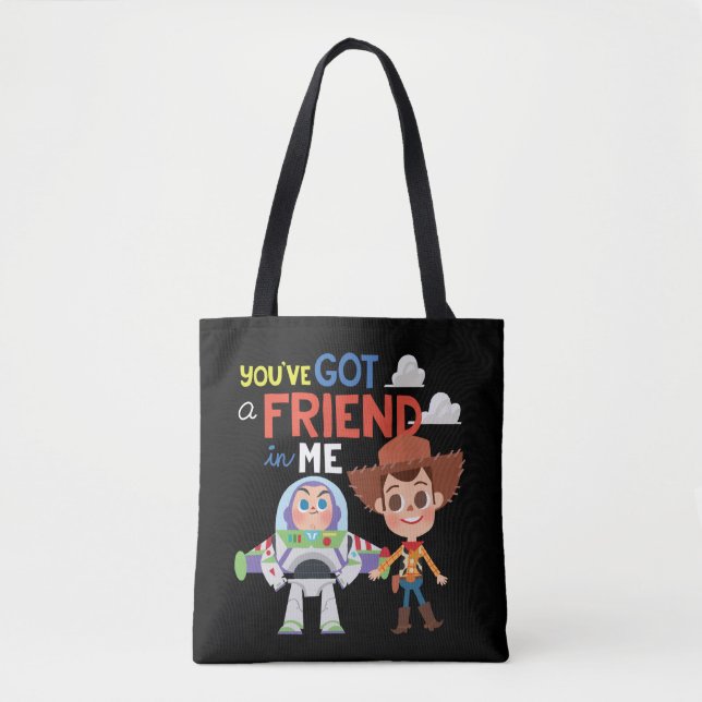 Tote Bag Histoire du jouet | Caricature Buzz et Woody (Devant)