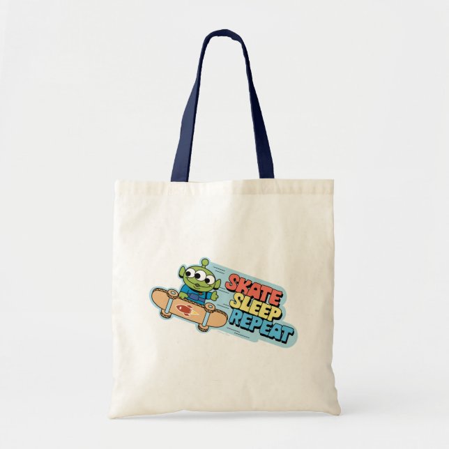 Tote Bag Histoire du jouet | Petit Vert Hommes Patinage Dor (Devant)