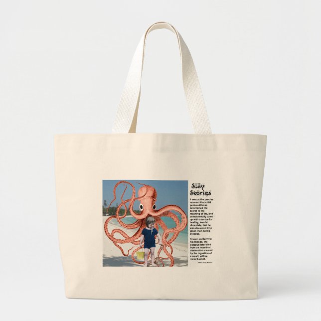 Tote Bag Histoires stupides : Octopus mangeur d'homme Grand (Devant)