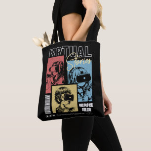 Tote Bag Histoires Virtuelles Jeux Vidéo Rétro Anime VR