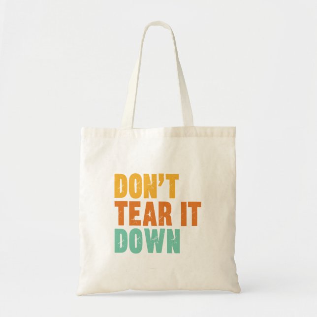Tote Bag Historic Preservation, Old Building Hugger (Devant)