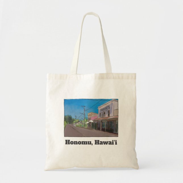 Tote Bag Historical Hawaii Plantation Town Honomu Nostalgic (Devant)