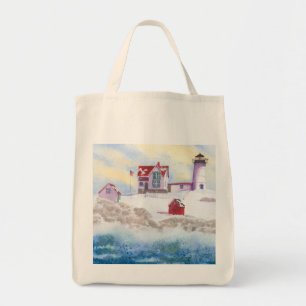 Tote Bag hiver à Nubble LIghthouse dans le Maine