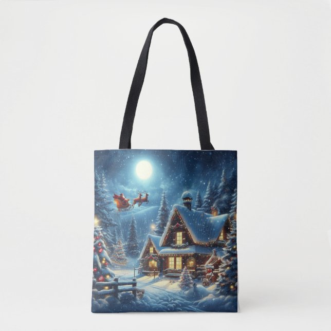 Tote Bag Hiver/Père Noël/Noël/Neige (Devant)