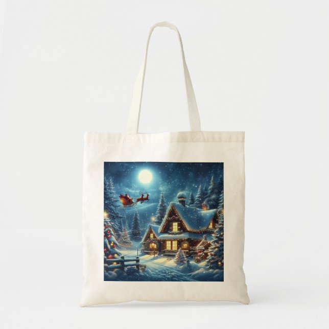 Tote Bag Hiver/Père Noël/Noël/Neige (Devant)