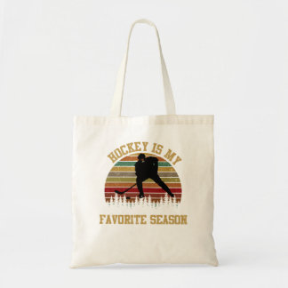 Tote Bag Hockey est ma saison préférée Retro Grunge Classic