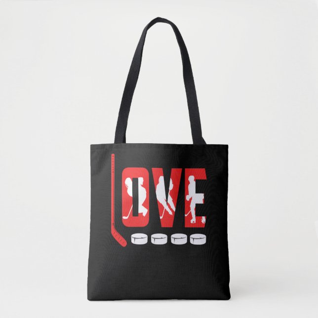 Tote Bag Hockey sur glace Love Sports de glace (Devant)