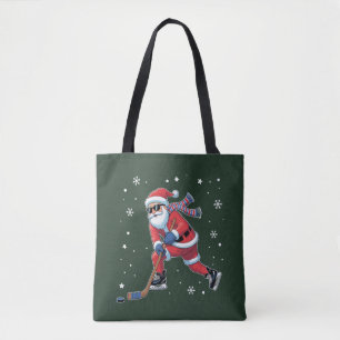 Tote Bag Hockey sur glace Noël Santa Jouant Équipe de sport
