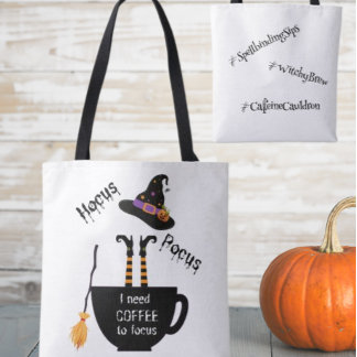 Tote Bag Hocus Pocus Café pour focaliser Halloween Fourre-t