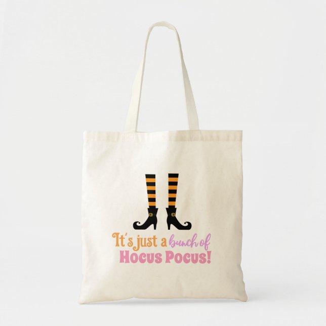 Tote Bag Hocus Pocus Moderne Halloween Orange Pourpre Citat (Devant)